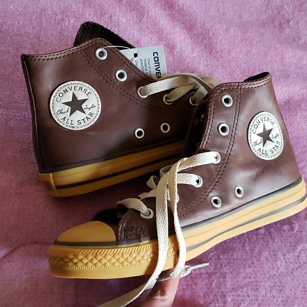 Converse Boy's Leather High tops